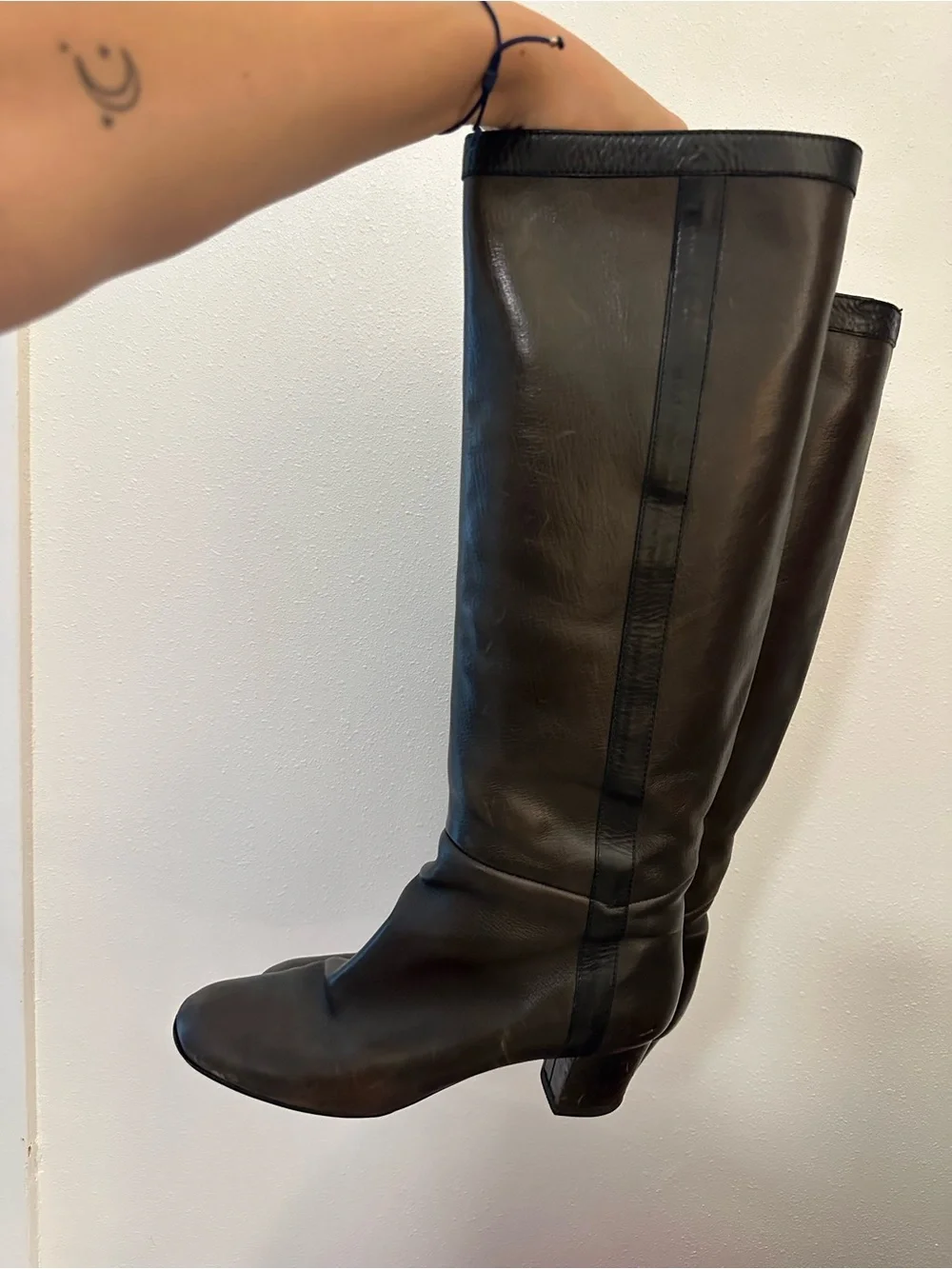 Lanvin Black Leather Over-the-Knee Riding Boots